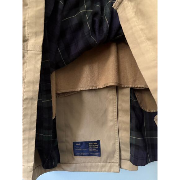 Vintage Chaps Ralph Lauren Men’s 44R Trench Coat Classic Khaki Wool Liner - Picture 2 of 10